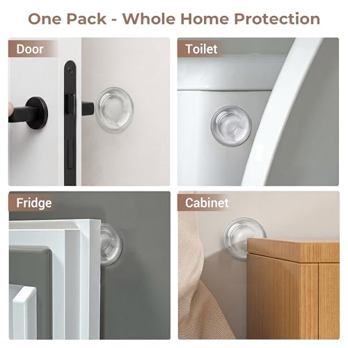 ZJWZLG Door Stoppers for Wall, Door Knob Wall Protector 2" (8Pcs), Clear Self Adhesive Wall Protectors from Door Knobs,Door Handle Wall Protector. — view 5