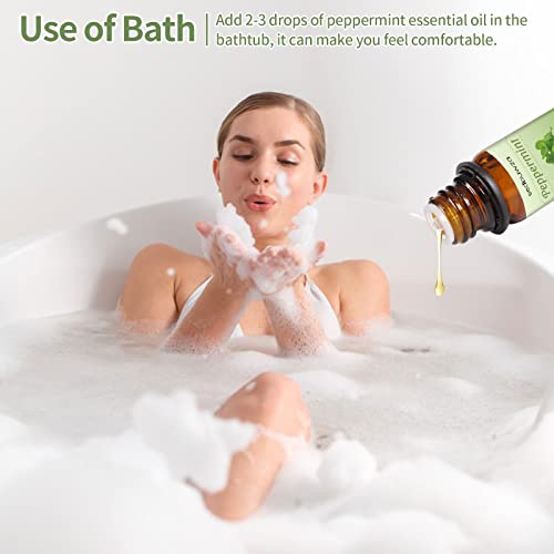 2Pcs Lemon + Peppermint Essential Oil Sets Essential Oils Set 10Ml - 100% Pure Essential Oils Set For Aromatherapy Kit #TOP3