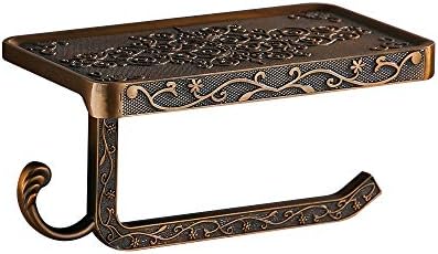 Hoomtaook Toilet Paper Holder Bathroom Accessories Space Aluminum Tissue Mobile Paper Roll Holder Wall Mount Aluminum Rustproof Vintage Style Bronze