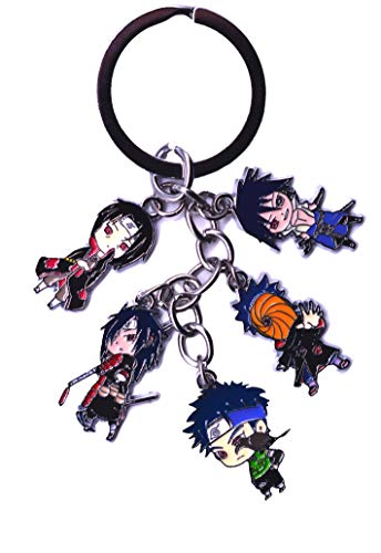 Preisvergleich Produktbild Unbekannt Naruto Schlüsselanhänger mit 5 Chibi Figuren Uchiha