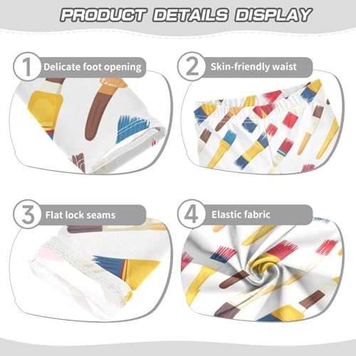 ZZKKO Girls Leggings Paint Brush Toddler Girls Clothes Leggings for Girls Toddler Girls Leggings 3-4T3