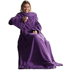 Idea Regalo - CelinaTex TV Decke Coperta soffice con Maniche Tasche Tasche per i Piedi Microfibra Pile Coral Coperta 150 x 180 cm Lilla