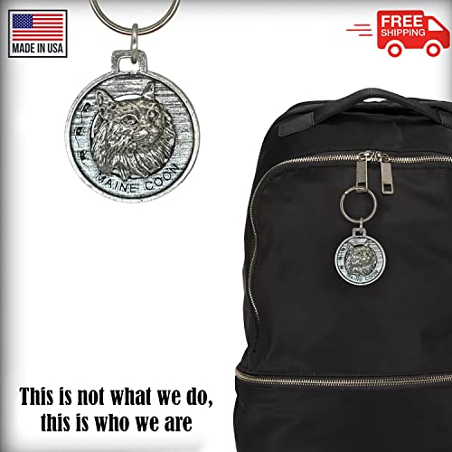 Creative Pewter Designs Maine Coon Cat Keychain C005Kc #TOP5