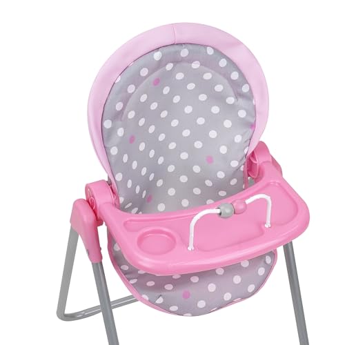 509 Crew: Cotton Candy Pink: Foodie Doll Highchair - Pink, Grey, Polka Dot - for Dolls Up to 21", Sturdy, Kids Pretend Play, Ages 3+ by 509 - Image 4