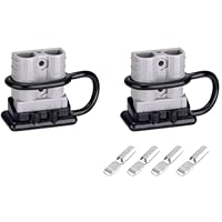 Comforty 2 Stück 50 Amp 600V Batterie Schnellanschluss Netzstecker Verbinden Trennen Windenanhänger,50 A Griff Netzanschluss mit Staubschutzdeckel für Auto, Wohnwagen, Wohnmobil