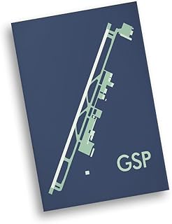 Modern Poster of Greenville Spartanburg Intl Airport Gsp | 11x17 12x18 16x24 24x36 Unframed Wall Art | Minimal Traveler Print for Gift | Minimalist Home Office Decor