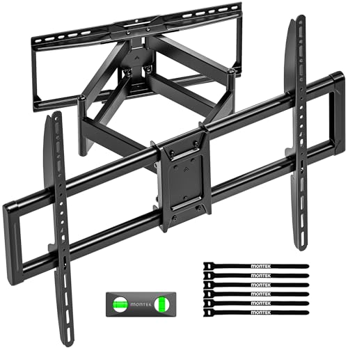 monTEK Soporte de pared para televisores de 50 a 100 pulgadas de hasta 75 kg, soporte de pared giratorio e inclinable, soporte de pared para televisores máx. VESA 900 x 600, 12'/16'/18'/24' soporte de