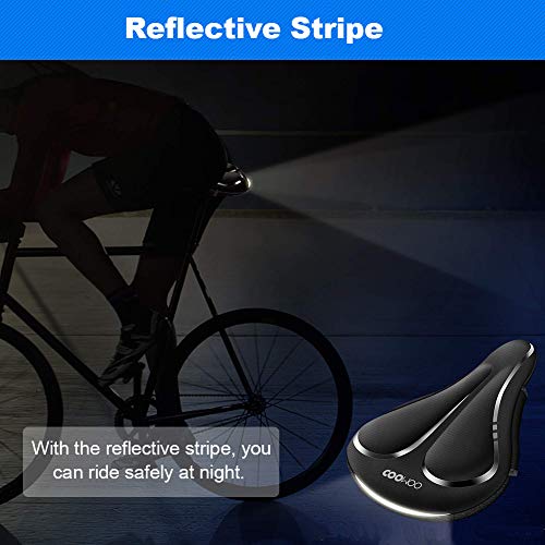 COOWOO Bike Seat Cover, Bike Seat Cushion, Bike Saddle Cushion Cover Adjustable, Soft Breathable Anti-Slip Bicycle Seat Cover for Mountain Road Bike Peloton Cruiser Exercise Spin Bike