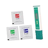 FONDOTIN Medidor Digital Portátil Ph con Pantalla LCD para de Agua y Temperatura Prueba Precisa para Piscinas Agua Potable y Uso Doméstico
