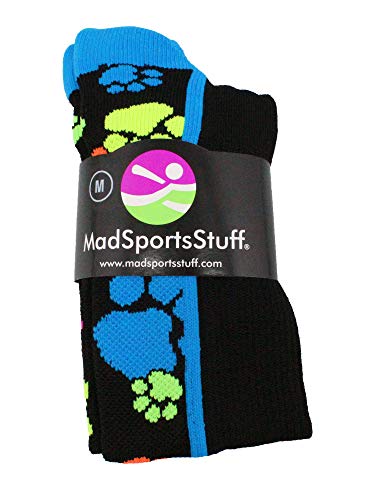 Crazy Socks With Paws Over The Calf (Multi-Neon/Black, Large) #TOP1