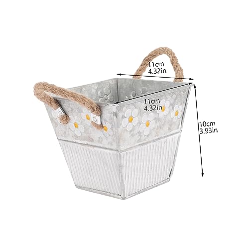 OSALADI Eisen-Blumentopf Blumentöpfe Retro-Dekor Eisen-Blumeneimer Metall-Eimer Blumenarrangement-Eimer Blumenbehälter Rustikaler Blumentopf Eisen-Blumentopf – Bild 3