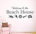 Benvenuti Alla Casa Al Mare Decalcomanie Della Parete Conchiglie Conchiglie Casa Vacanza Adesivi In ​​Vinile Offrono Decorazione A Tema Vita Marina 57X24 Cm