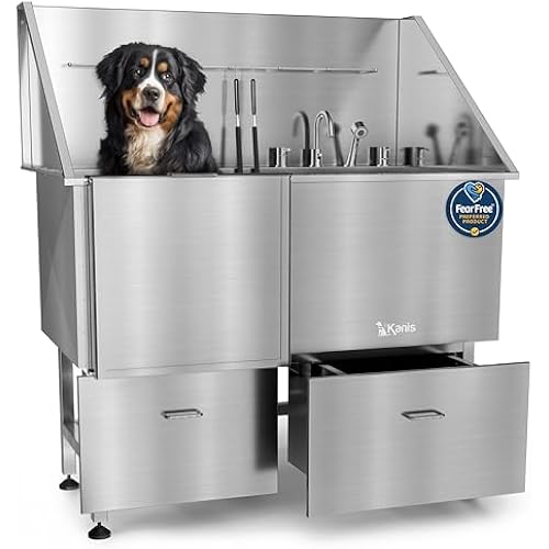 KANIS Professional Dog Washing Station 304 Stainless Steel Pet Wash Sink
