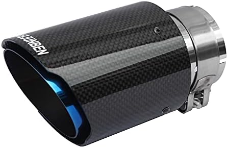 FAIZJUNBEN carbon fiber exhaust tip, carbon fiber tail pipe, inlet size 63mm/2.5", outlet size 89mm/3.5" carbon fiber muffler, suitable for automotive exhaust pipes with a diameter of 61-63mm