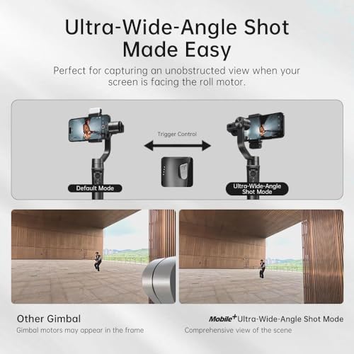 Hohem M5S KIT Isteady Mobile Plus Kit Smartphone Gimbal Stabilizer,3-Axis Phone Gimbal W/Fill Light,360° Infinite Rotation,Max Payload 280G,Android And Phone Gimbal,Youtube Tiktok Video Vlogging Stabilizer thumb #6