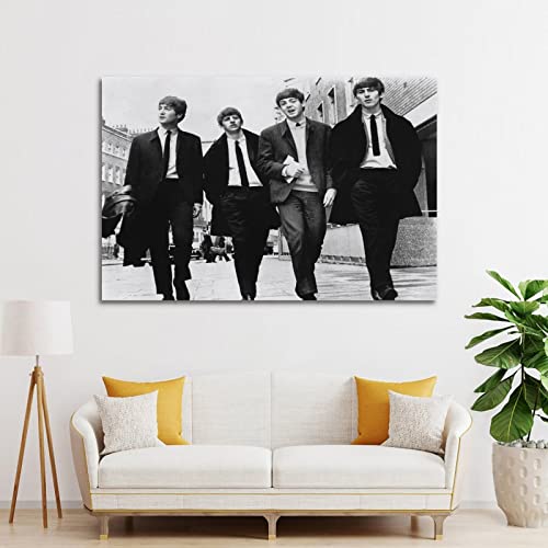 Poster décoratif sur toile The Beatles en noir et blanc – Impression d’art moderne pour chambre à coucher – 50 x 75 cm - Les Beatles, Paul McCartney, John Lennon, RIngo Starr, George Harrison Poster décoratif sur toile The Beatles en noir et blanc - Impression d'art moderne pour chambre à coucher - 50 x 75 cm – Image 4