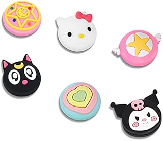 DLseego 6 PCS Switch Thumb Grip Joystick Caps, Soft Silicone Anti-slip Analog Thumbstick Cover Cpas for Switch & Switch Lite, Kawaii Cat Theme