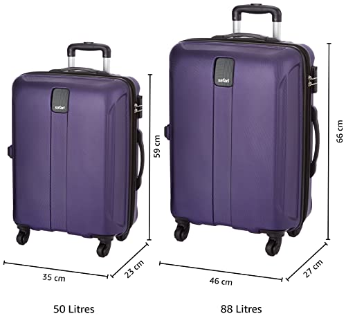 Image of Safari Thorium Sharp Anti-Scratch Combo Set of 2 Purple Small, Medium Check-in 4 Wheel Hard Suitcase