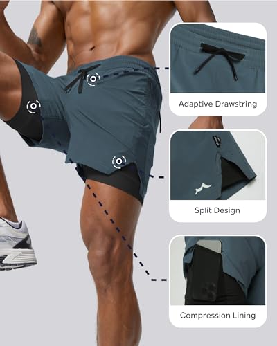 Image of maamgic Men's Athletic Running Shorts with Liner Ultra Lightweight Workout Shorts 5 inch / 7 inch