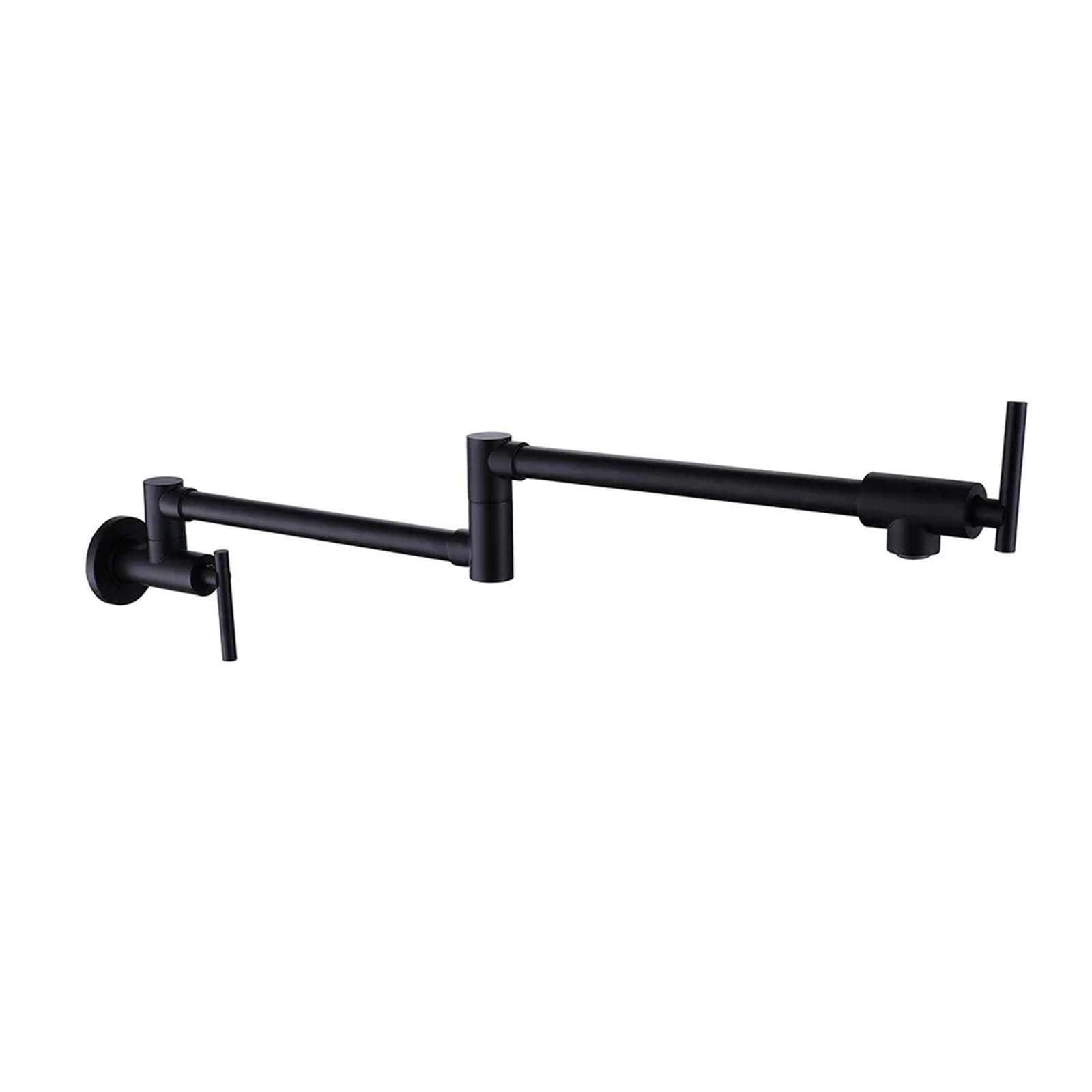 ZYCHSJXA Wall mounted kitchen faucet matte black pot filler sink taps dual handle folding faucet(Black)