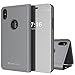 Punkcase iPhone X Reflector Case Protective Flip Cover W/Scratch Resistant Semi Translucent Mirror Front & Non-Slip PU Leather Back Integrated Kickstand Compatible W/Apple iPhone X (Silver)