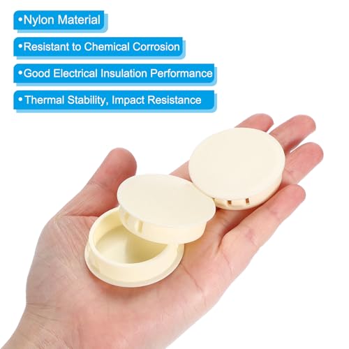 Image of PATIKIL 1.5 inch /38mm Plastic Hole Plugs, 20Pcs Flush Type Round Hole Plugs Cover Snap in Locking Hole Tube for Table Kitchen Cabinet Furniture, Beige