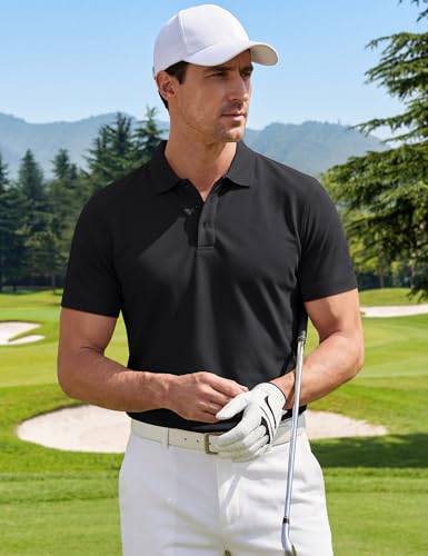 MAGNIVIT Men's Polo Shirt Short Sleeve 3 Button Cotton Pique Casual T-Shirts Moisture Wicking Performance Work Golf Tee - Image 6