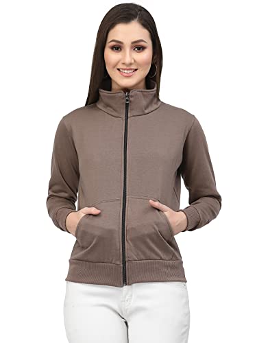 Image of UZARUS Women's Cotton Fleece Stylish Sweatshirt Jacket