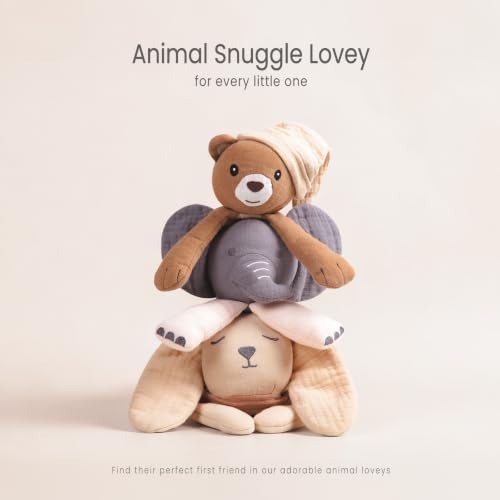 Image of lulumoon Muslin Baby Security Blanket: Soft Bunny Lovey for Self-Soothe