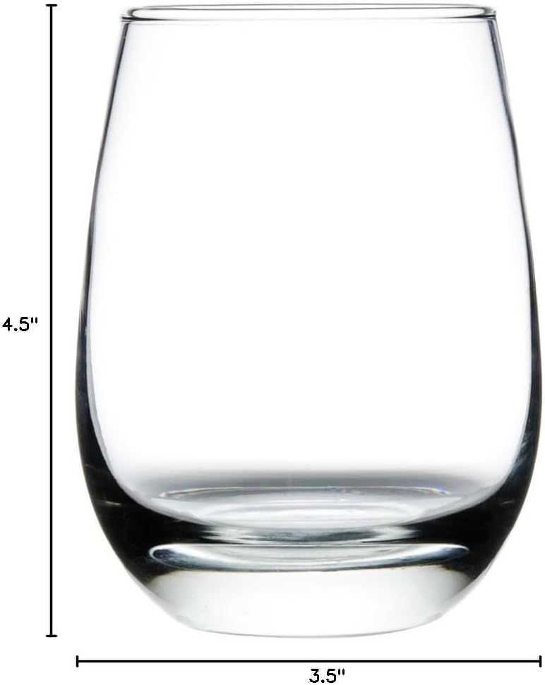 Set of 6 Happy Hour Supplies 15 oz All Purpose Wine Glass w/Signtaure Cocktail Picks