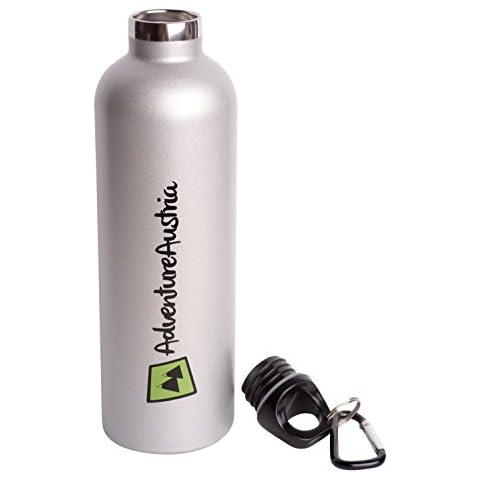 AdventureAustria Insulated Water Bottle 500ml Reusable Bottle Made of Stainless Steel - Slim Design Leakproof & BPA-Free. Suitable for Hot & Cold Drinks 10/20 Hours Cover