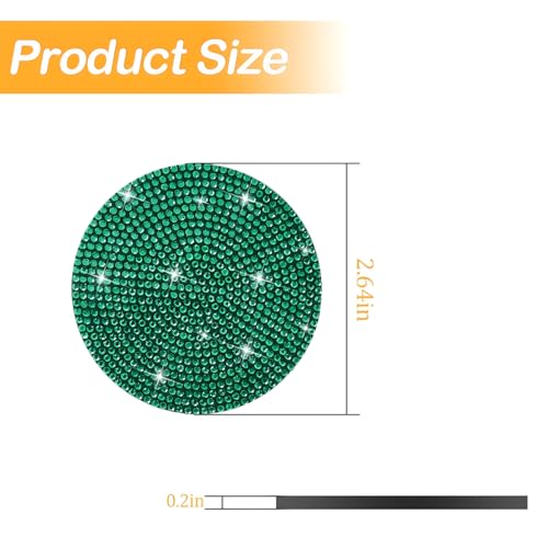 Image of Osilly Bling Car Cup Holder Coaster, Crystal Rhinestone Anti-Slip Insert Coasters, Universal 2.75 Inch Fashion Automotive Cup Mat, Car Interior Accessories Decor Gifts for Women (Green, 4PCS)