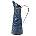 Decorative Rustic Watering Can - Galvanized Dusty Blue Finished Jug Vase Pitcher with Handle for Home Office Garden Decor, 8 x 15.8 x 6 Inches