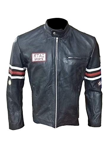 Mens House Md Hugh Laurie Dr Gregory Black Motorcycle RTAI Sports Leather Jacket