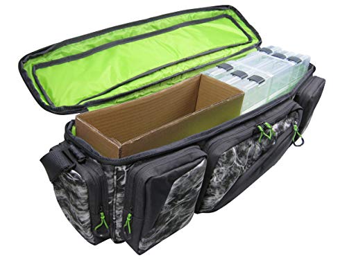 Evolution Outdoor 31019 Large Mouth in-Line Mossy Oak Tackle Bag – Manta/Gray Camouflage, Outdoor Carry Bag w/ 3 Fishing Trays - Thumbnail 4