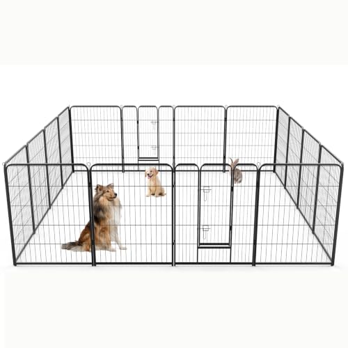 Image of NEWBULIG Dog Playpen 16 Panels 40 Inch Indoor Outdoor Metal Dog Fence Pen