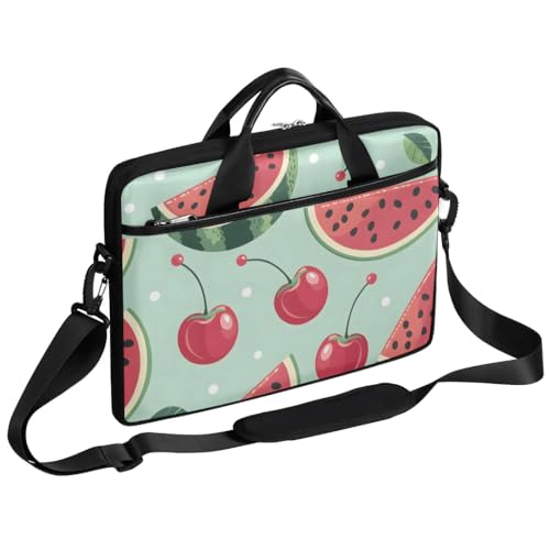 Shoulder Bag for Laptop Watermelon Cherry 14/15 Inch Laptop Sleeve Waterproof Computer Bag for Notebook & Tablet Shockproof Laptop Case for Work Travel