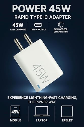 Image of 45W USB-C Charging Adapter - Quick Charge 5.0 Power Delivery PD Charger Compatible with Xiaomi 15 Ultra /15 /14 Ultra /14 / Redmi Note 14 Pro+ /14C, Smartphone, Laptop| Support 33W Mobile Charger, White