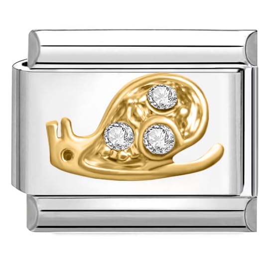 Quiges - Modulo Charm Link In Stile Italiano Da 9 Mm In Acciaio Inox Alfabeto Colorato F Per Bracciali In 1165543