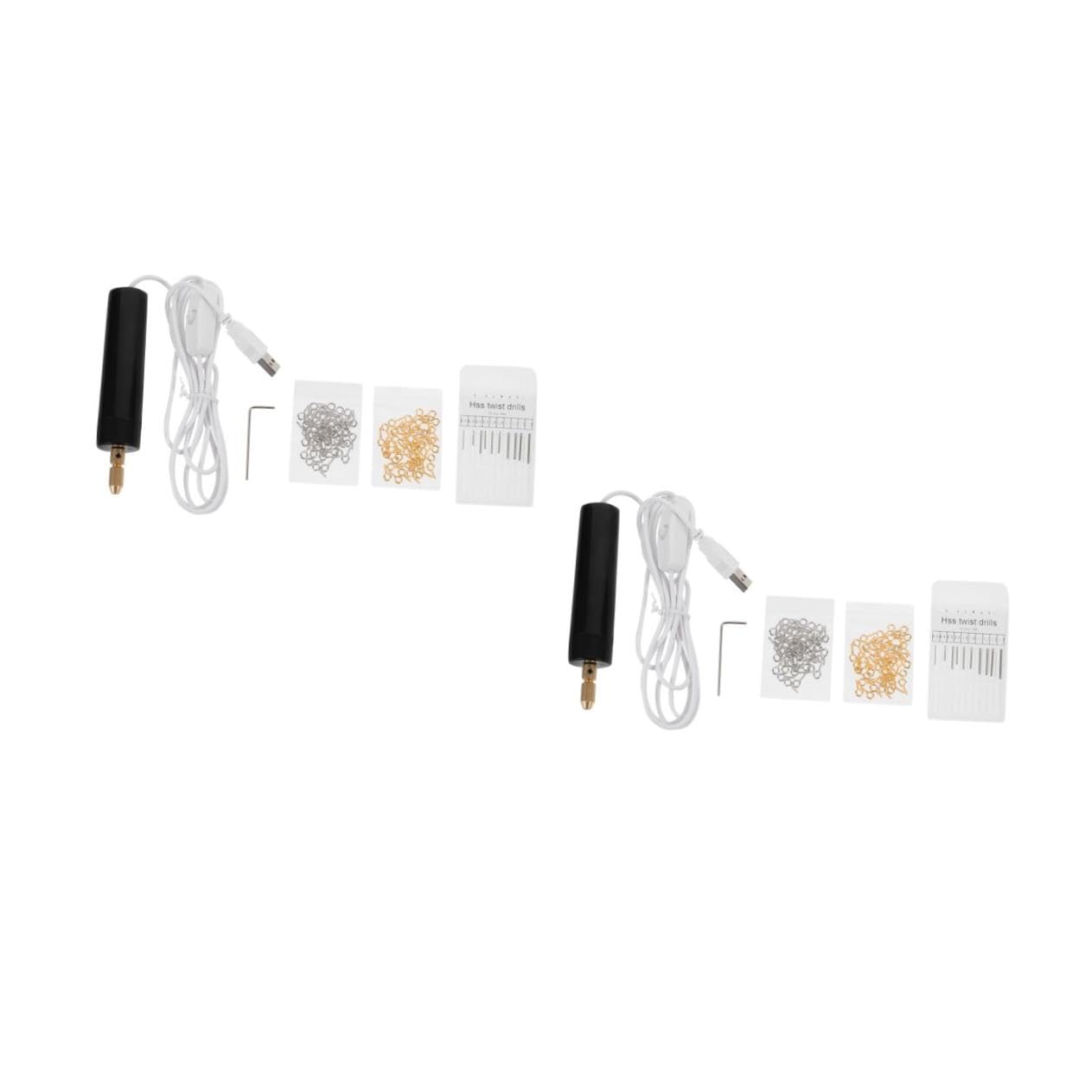 VILLCASE 2 Set Mini Trapano Elettrico USB Ricaricabile Utensile Rotante Compatto e Resistente per Modellismo Facile da Trasportare e Usare