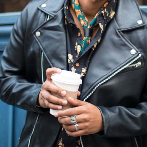 Personalized Signet Rings for Men Women Engraved Ring Custom Initial Rings Mens Ring Customized Memorial Gifts for Father Husband Boyfriend Teacher3