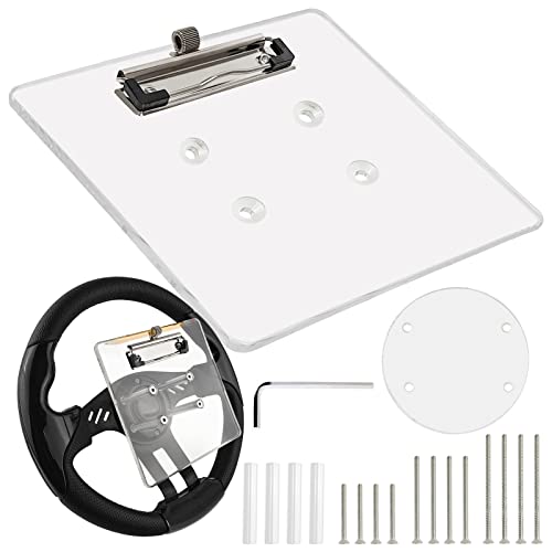 MOSNAI Golf Cart Steering Wheel Scorecard Holder with Pencil Holder & Clip Fit for Club Car DS & Precedent EZGO TXT & RXV Yamaha Golf Carts