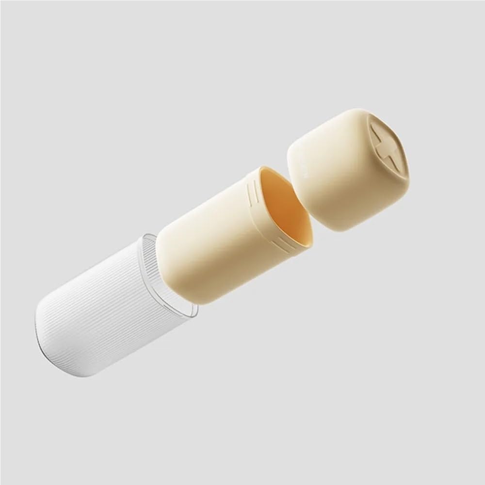 Spazzolino da Viaggio for Tazza di collutorio Portatile e Borsa da Toilette for Tazza Design Compatto e Leggero salvaspazio(White 3pcs)