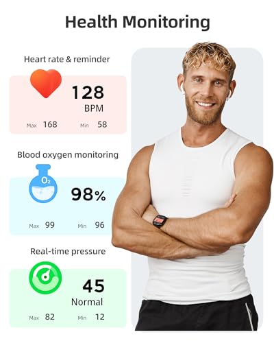 Smartwatch für Damen und Herren mit Telefonfunktion und Fitness-Tracking