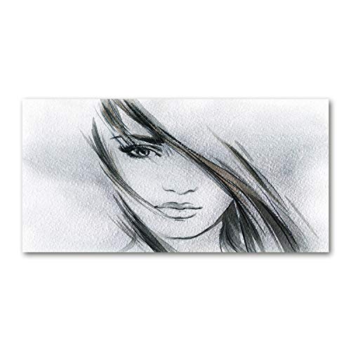 Dosseret en verre 140x70cm gris avec portrait de femme Tulup