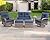 FKLUG 6 Pieces Patio Furniture Set, Outdoor Wicker Sofa Couch with 360° Swivel Rocking Chairs,Patio Conversation Sets with Ottoman and Coffee Table for Outside Porch Backyard Pool (Blue)
