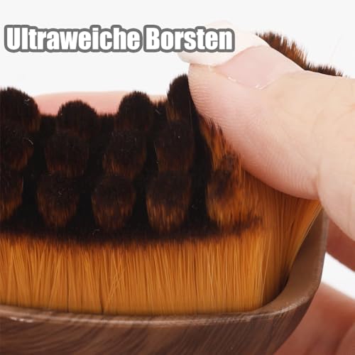 FLYGRRIV Lymphbürsten Gesicht, Lymphdrainage Bürste Gesicht, AlpenfaserGesichtsbürste, Face Brush, Gua Sha, Massagegerät Kontur Kinn Kiefer mit Aufbewahrungsbox (Braun)