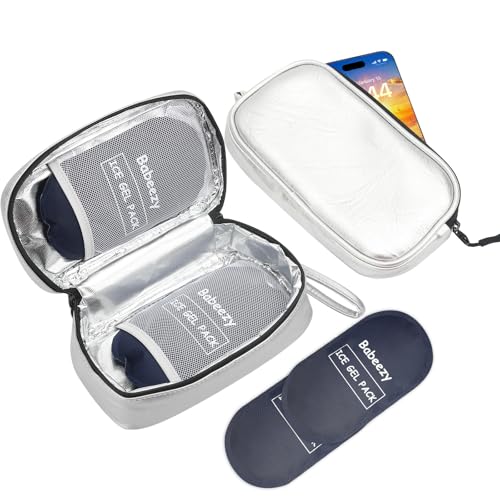 Babeezy Keep Your Phone Safe from Extreme Heat Car Phone Cooling Bag Includes 2 Reusable Ice Packs Fits All Phones (Silver)