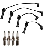 Ignition Coil & Spark Plug Kit Iridium 5 Piece Compatible with 2011-2013 Ford Fiesta 2014-2019 Ford Fiesta L4 1.6L Naturally Aspirated