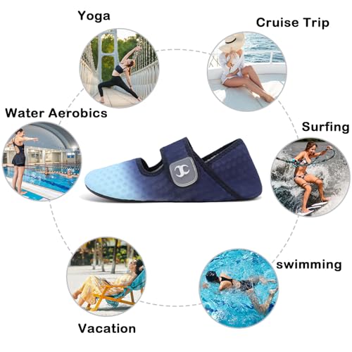 Image of Water Shoes for Women Men Barefoot Beach Swim Aqua Socks Summer Wide Slides Sandals Quick Dry Pool River Sea Sock Shoes